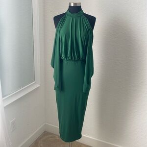 Open back high neck dress